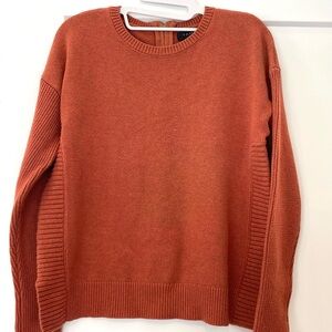 Tahari Crewneck Knit Sweater Small Orange, Cotton Blend
